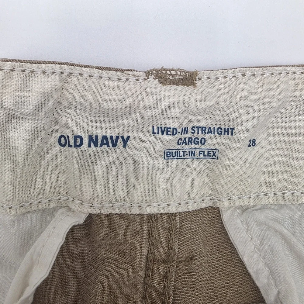Old Navy Cargo Shorts Mens Sz 28  Khaki Lived In Straight Built In Flex 90's